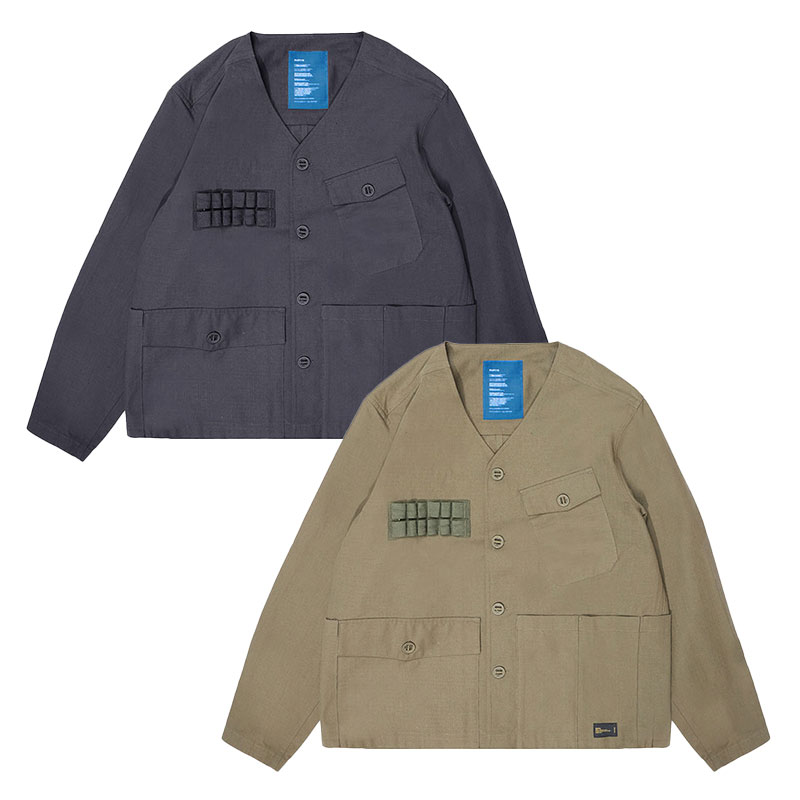 SCRT(エスシーアールティー/スクリーンテスト)/ Collarless Tactical Shirt -2COLOR-