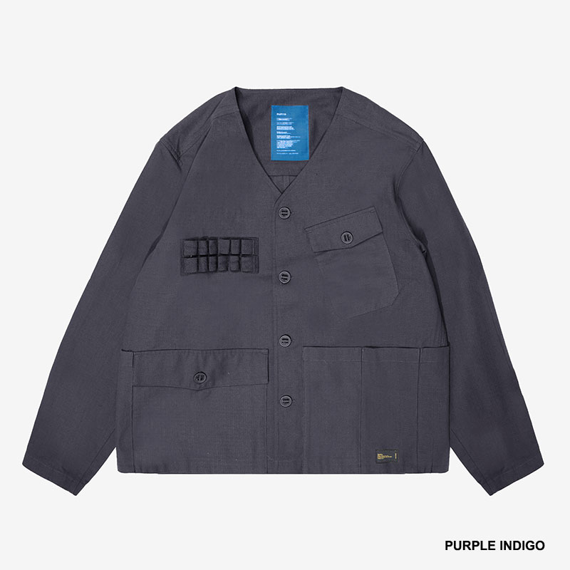 SCRT(エスシーアールティー/スクリーンテスト)/ Collarless Tactical Shirt -2COLOR-