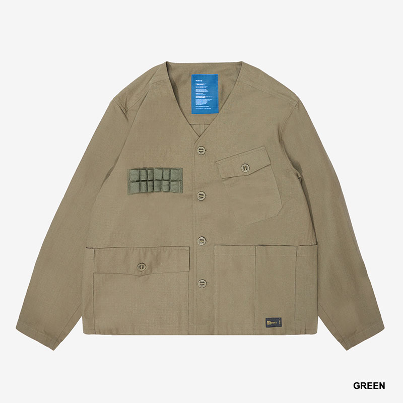 SCRT(エスシーアールティー/スクリーンテスト)/ Collarless Tactical Shirt -2COLOR-