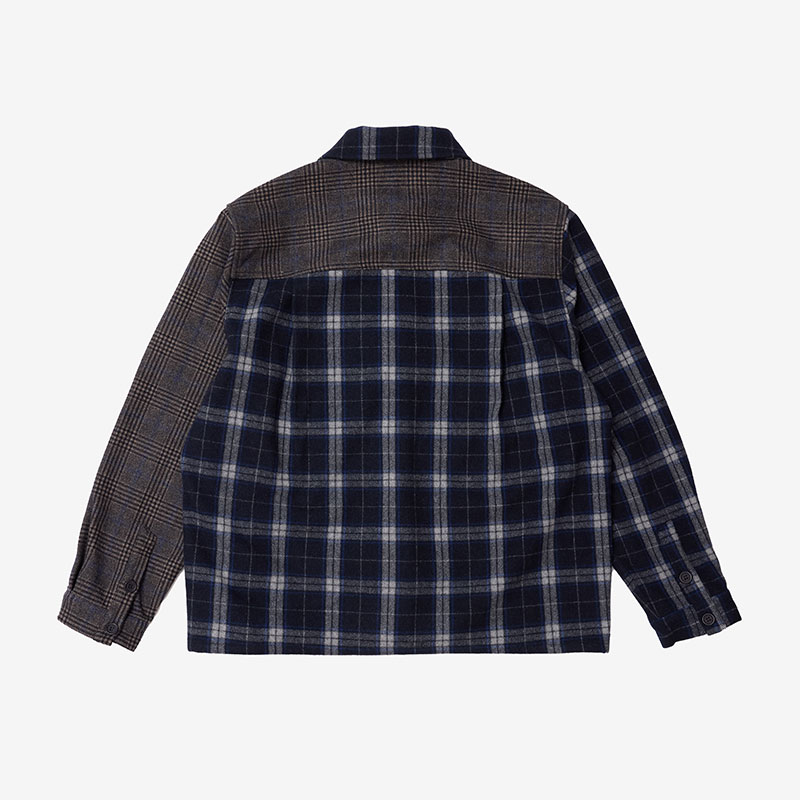 SCRT(エスシーアールティー/スクリーンテスト)/ Patchwork Flannel Shirt -BLUE-