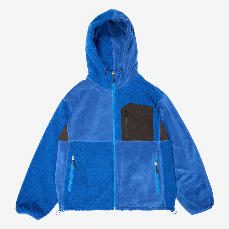 SCRT(エスシーアールティー/スクリーンテスト)/ Patchwork Hooded Fleece -BLUE-