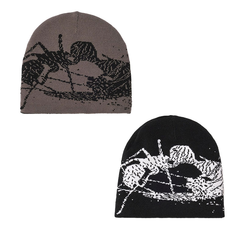 SCRT(エスシーアールティー/スクリーンテスト)/ Ant Skull Cap Beanie -BLACK/GREY-