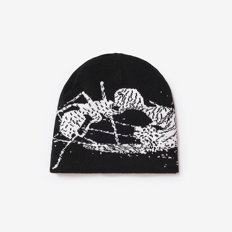 SCRT(エスシーアールティー/スクリーンテスト)/ Ant Skull Cap Beanie -BLACK/GREY-