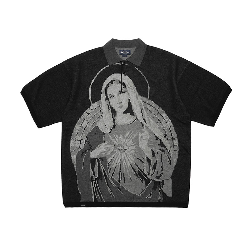 FLIP THE SCRIPT(フリップザスクリプト)/ HEART KNIT SS POLO -2COLOR-(BLACK)