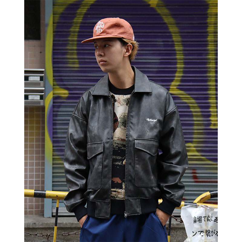 FLIP THE SCRIPT(フリップザスクリプト)/ HARP PU LEATHER JACKET -3COLOR-