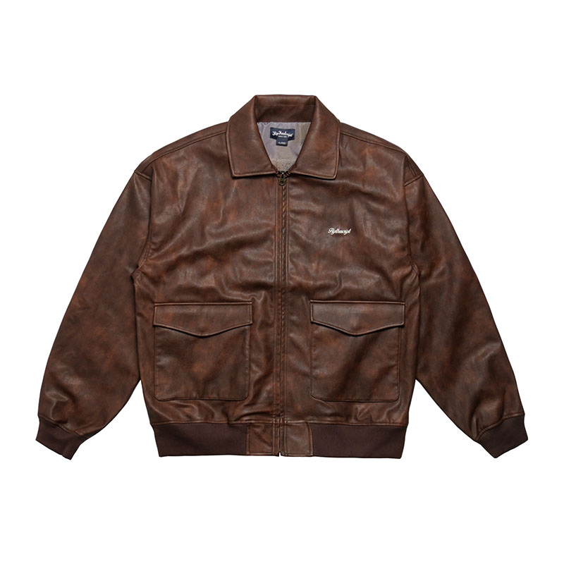 FLIP THE SCRIPT(フリップザスクリプト)/ HARP PU LEATHER JACKET -3COLOR-(BROWN)