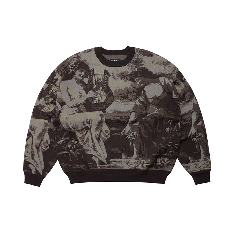 FLIP THE SCRIPT(フリップザスクリプト)/ HARP KNIT CREW -2COLOR-(CHARCOAL)
