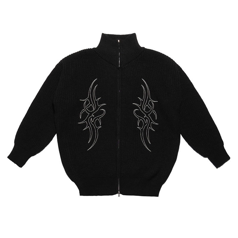 FLIP THE SCRIPT(フリップザスクリプト)/ ZIP KNIT -BLACK-
