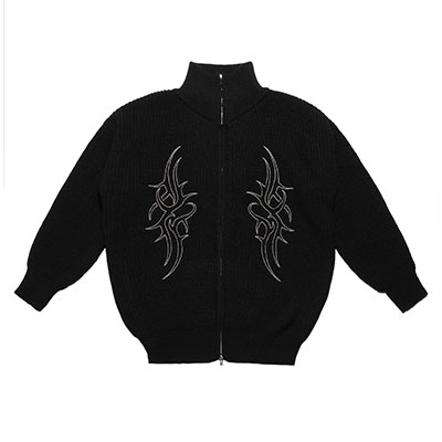 FLIP THE SCRIPT(フリップザスクリプト)/ ZIP KNIT -BLACK-