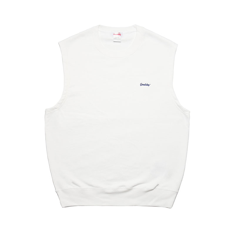 GOOD DAY(グッデイ)/ LOGO SLEEVELESS SWEAT -3.COLOR-(WHITE)