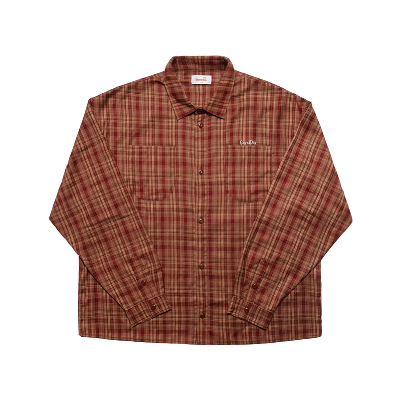 GOOD DAY(グッデイ)/ CHECK SHIRT -3.COLOR-(BURGUNDY)
