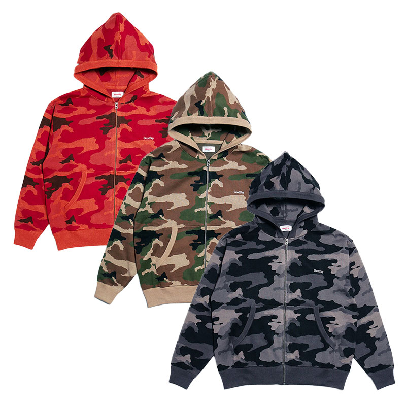 GOOD DAY(グッデイ)/ CAMO HOOD ZIP KNIT -3.COLOR-