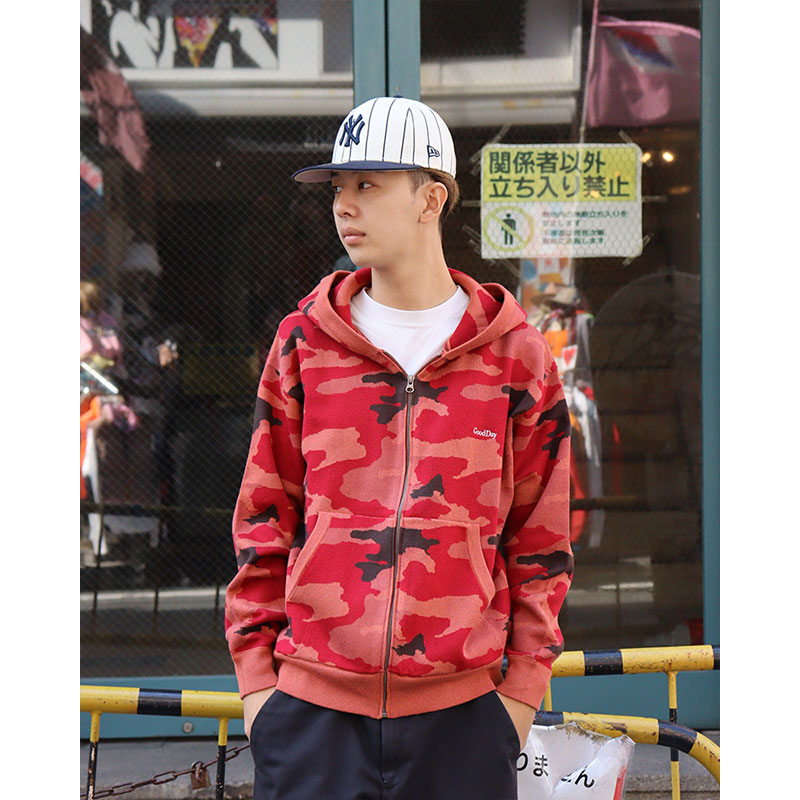 GOOD DAY(グッデイ)/ CAMO HOOD ZIP KNIT -3.COLOR-