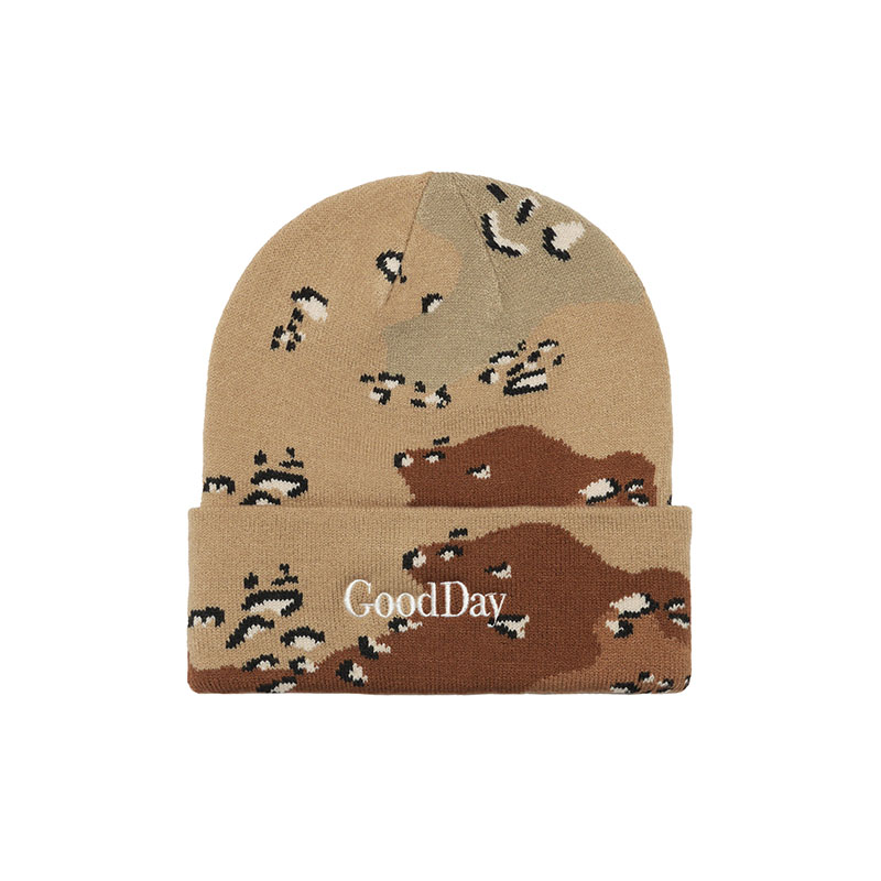 GOOD DAY(グッデイ)/ CAMO KNIT CAP -3.COLOR-(BEIGE CAMO)