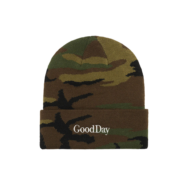 GOOD DAY(グッデイ)/ CAMO KNIT CAP -3.COLOR-(GREEN CAMO)