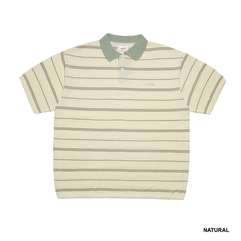 GOOD DAY(グッデイ)/ BORDER KNIT POLO -3COLOR-