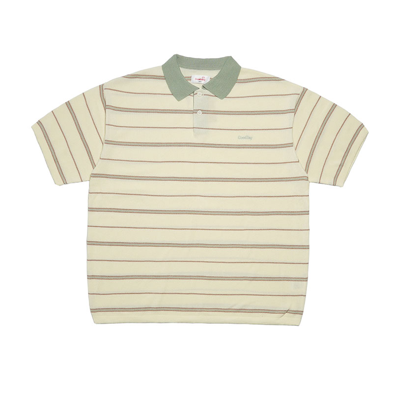 GOOD DAY(グッデイ)/ BORDER KNIT POLO -3COLOR-(NATURAL)