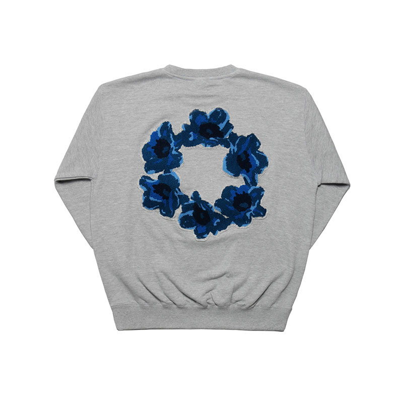 MONTLEY(モーレー)/ CIRCLE FLOWER PILE CREW SWEAT -3.COLOR-(H.GREY)