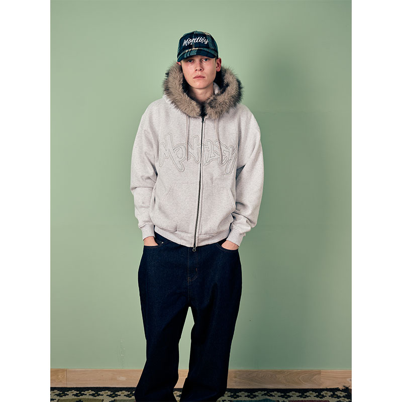 MONTLEY(モーレー)/ FUR ZIP HOOD SW -3.COLOR-