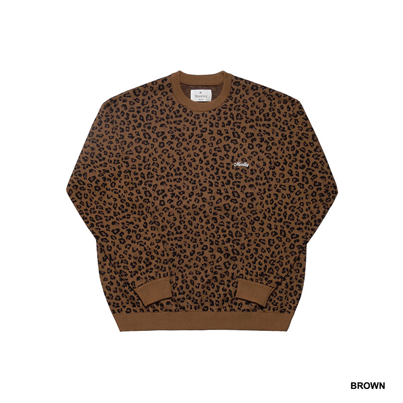 MONTLEY(モーレー)/ LEOPARD CREW KNIT -3COLOR-