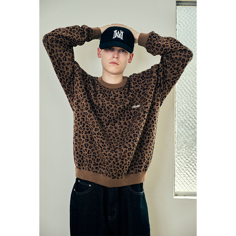 MONTLEY(モーレー)/ LEOPARD CREW KNIT -3COLOR-