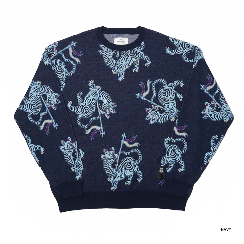 MONTLEY(モーレー)/ TIGER CREW KNIT -2.COLOR-