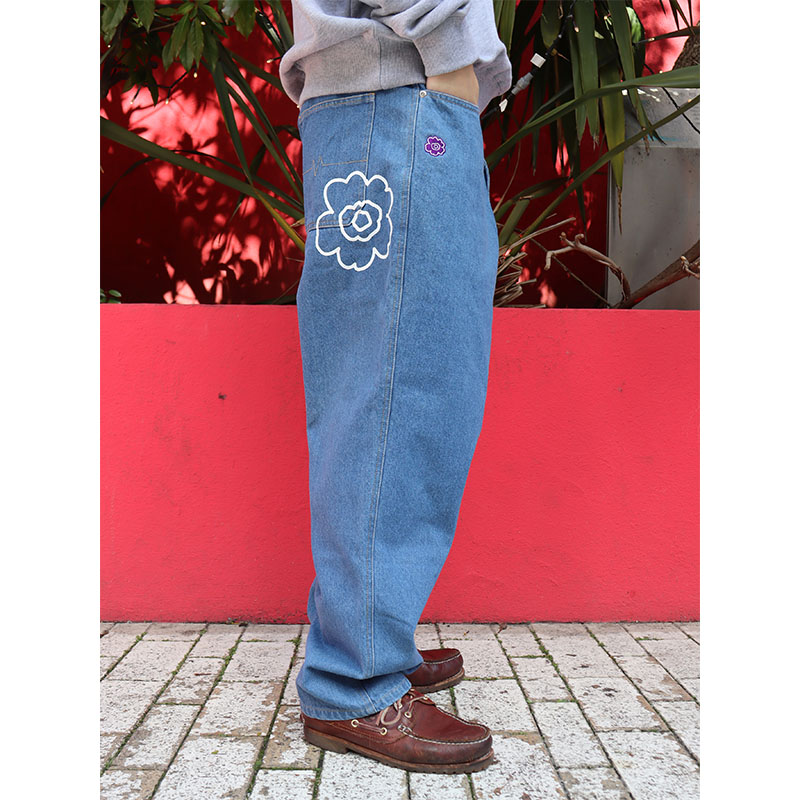 MONTLEY(モーレー)/ FLOWER DENIM PANTS -W.INDIGO-