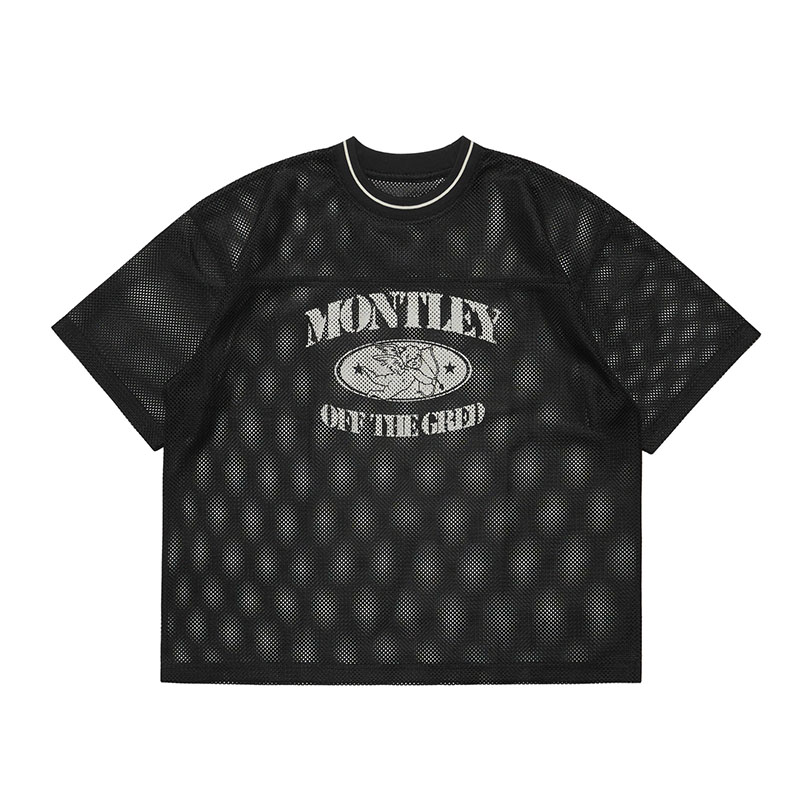MONTLEY(モーレー)/ MESH SS TEE -3COLOR-(BLACK)