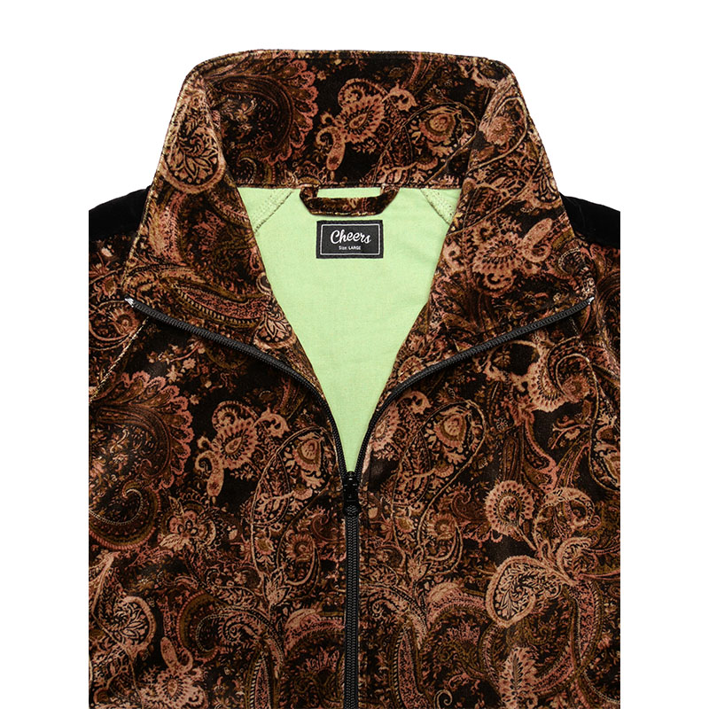 Cheers(チアーズ)/ PAISLEY VELOUR TRACK JACKET -BROWN-