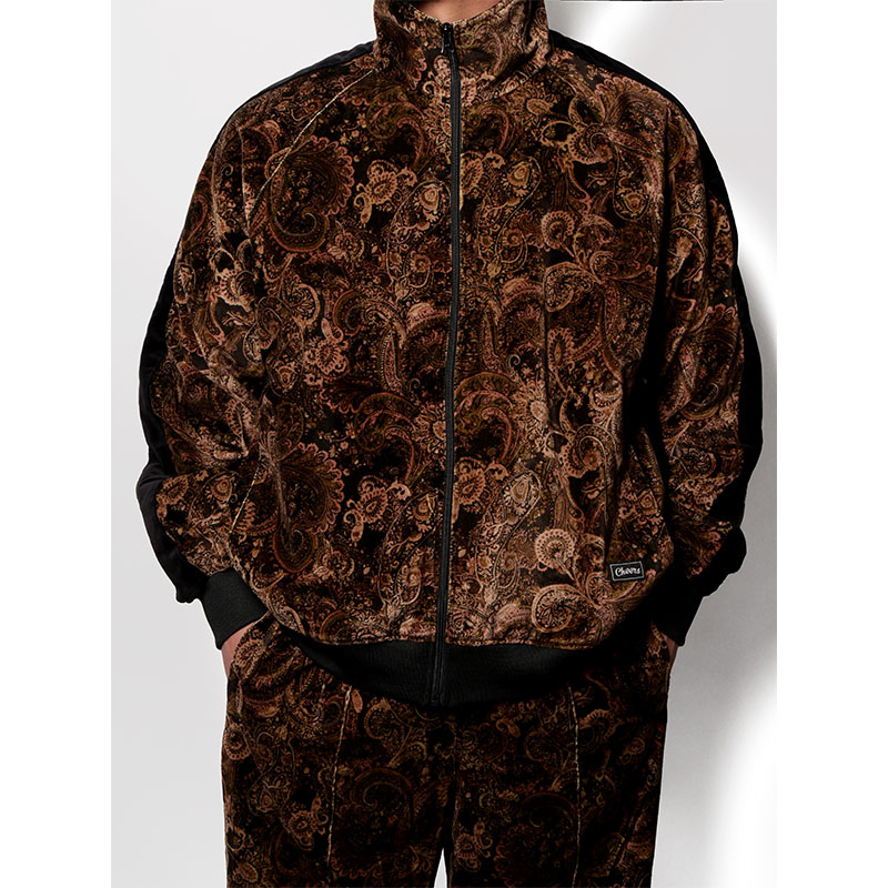Cheers(チアーズ)/ PAISLEY VELOUR TRACK JACKET -BROWN-