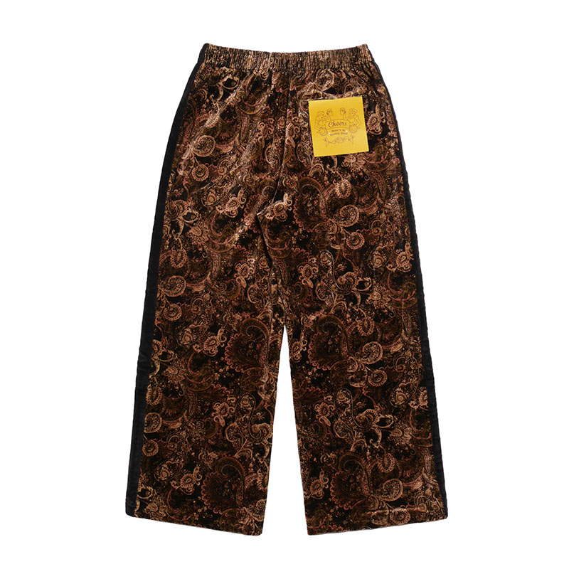 Cheers(チアーズ)/ PAISLEY VELOUR TRACK PANTS -BROWN-