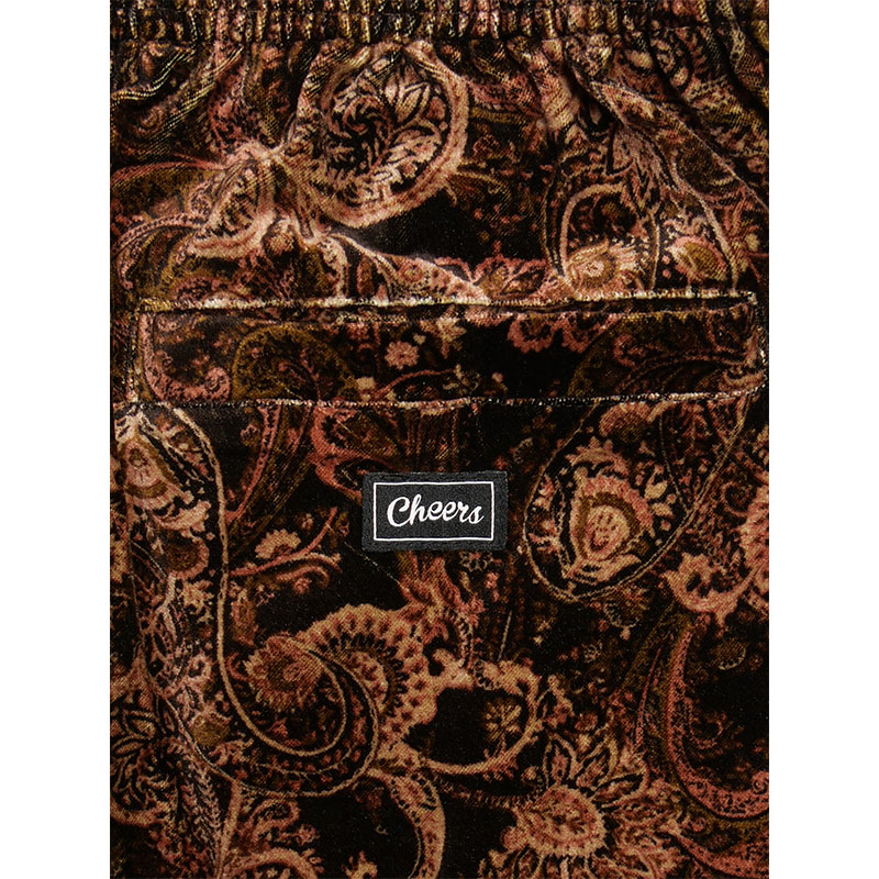 Cheers(チアーズ)/ PAISLEY VELOUR TRACK PANTS -BROWN-
