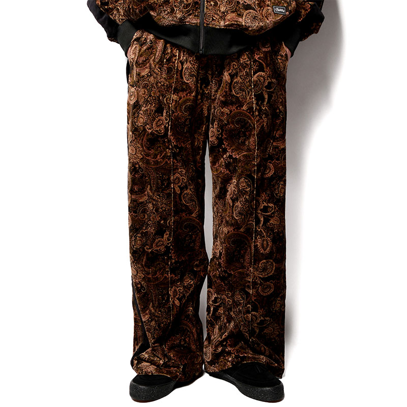 Cheers(チアーズ)/ PAISLEY VELOUR TRACK PANTS -BROWN-