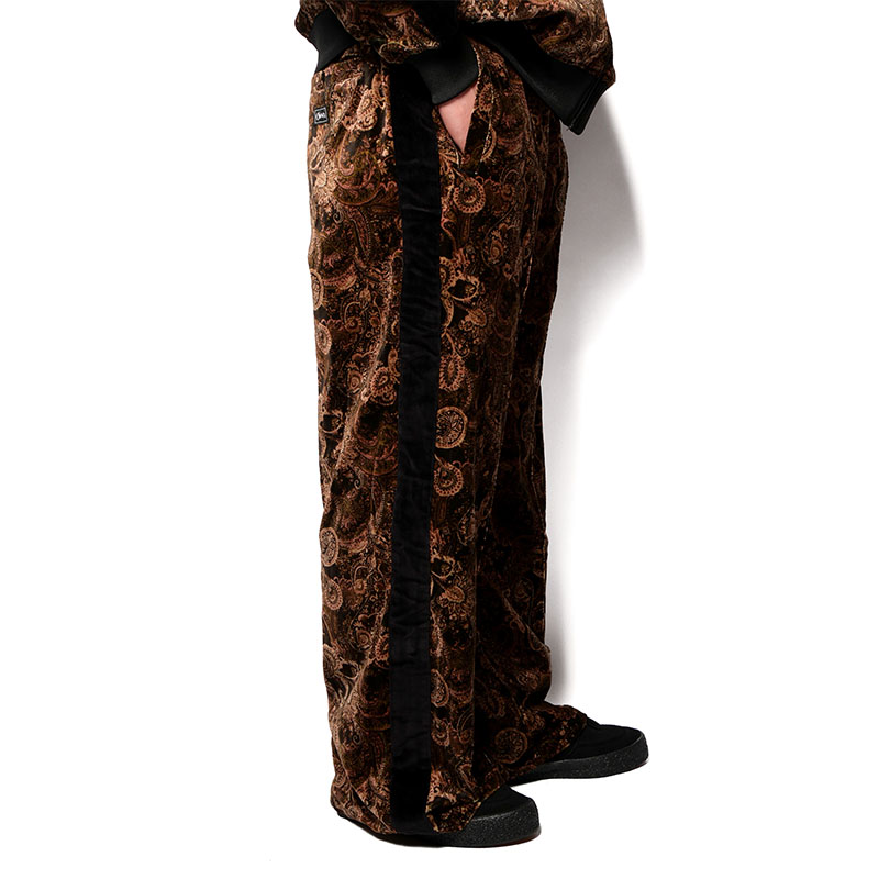 Cheers(チアーズ)/ PAISLEY VELOUR TRACK PANTS -BROWN-
