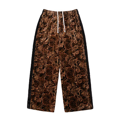 Cheers(チアーズ)/ PAISLEY VELOUR TRACK PANTS -BROWN-