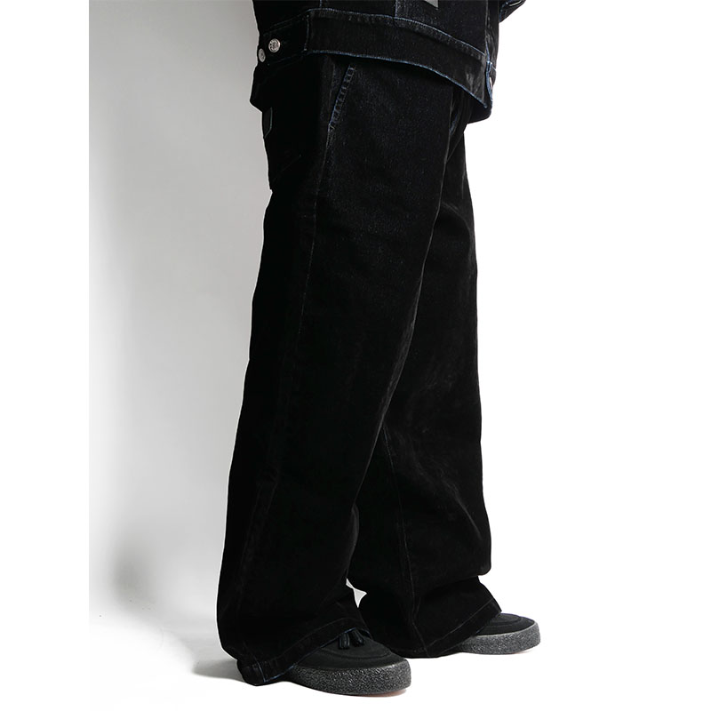 Cheers(チアーズ)/ (V)DENIM BAGGY PANTS -BLACK-