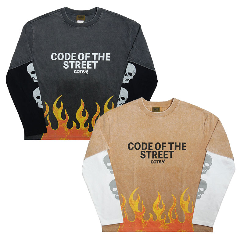 COTS(コッツ)/ LAYERD FLAME LS TEE -2.COLOR-