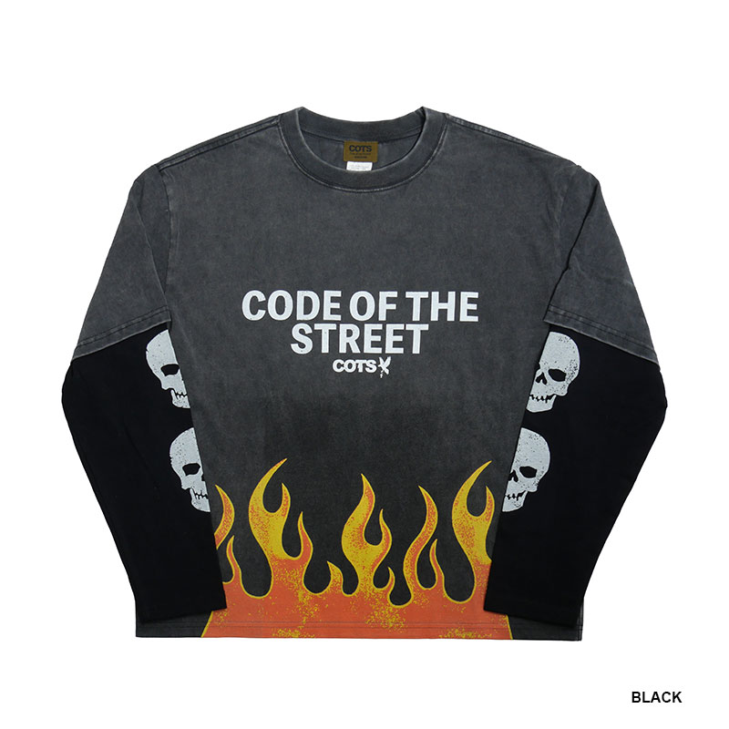 COTS(コッツ)/ LAYERD FLAME LS TEE -2.COLOR-