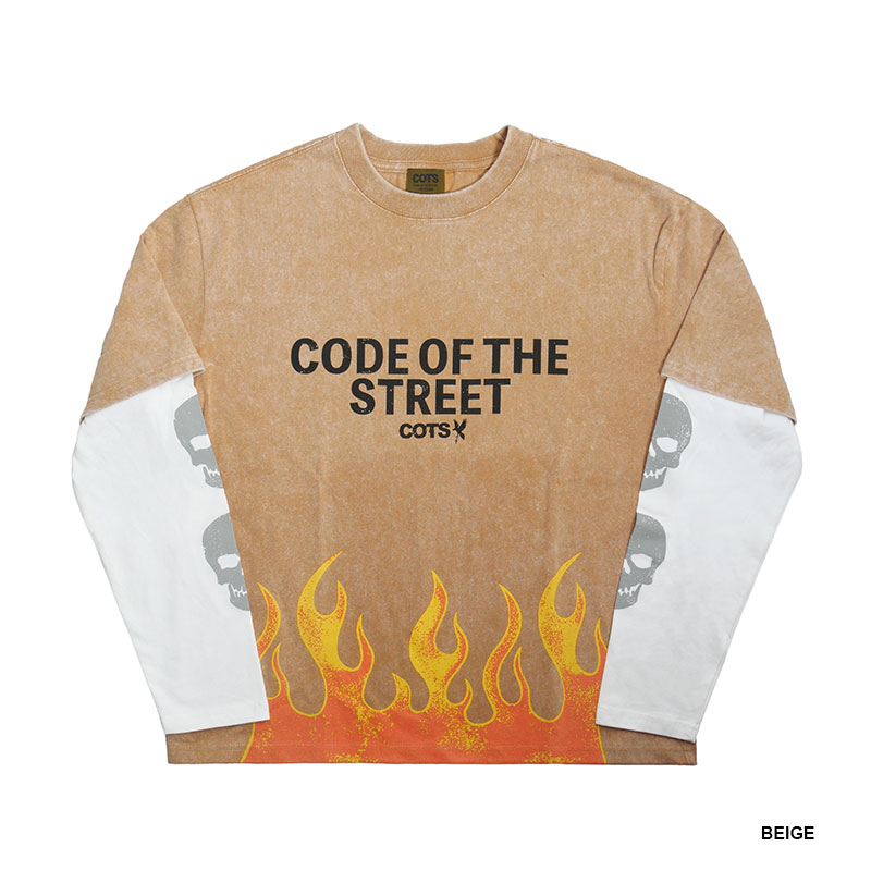 COTS(コッツ)/ LAYERD FLAME LS TEE -2.COLOR-