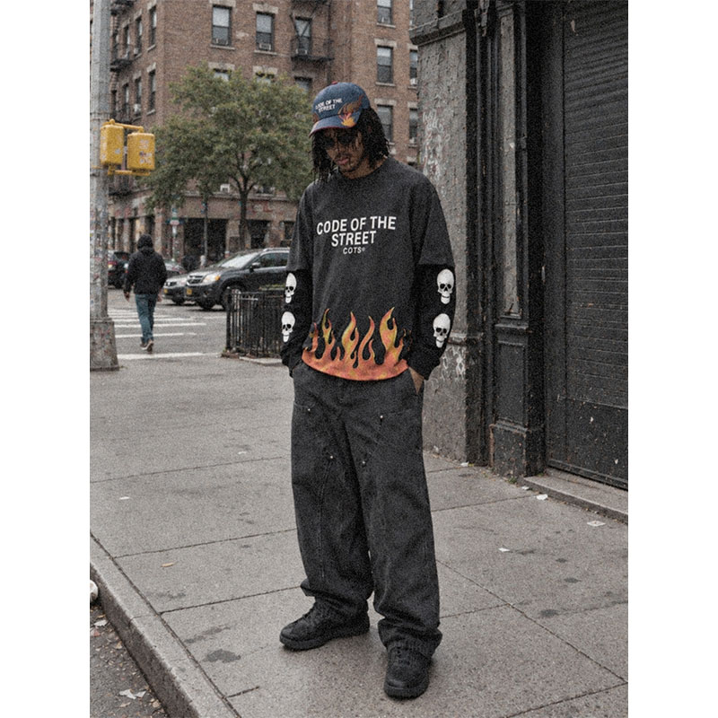 COTS(コッツ)/ LAYERD FLAME LS TEE -2.COLOR-