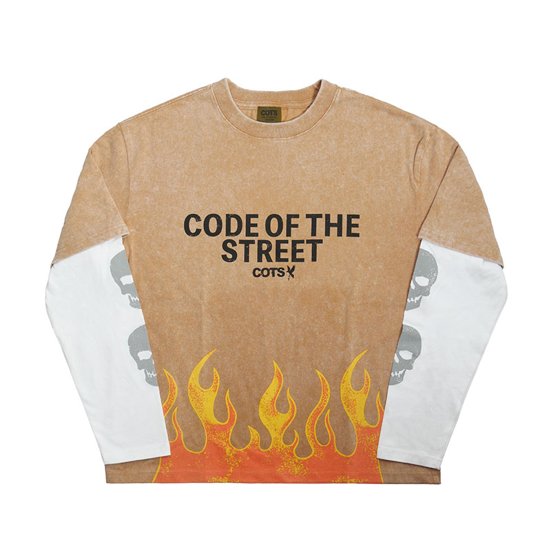 COTS(コッツ)/ LAYERD FLAME LS TEE -2.COLOR-(BEIGE)