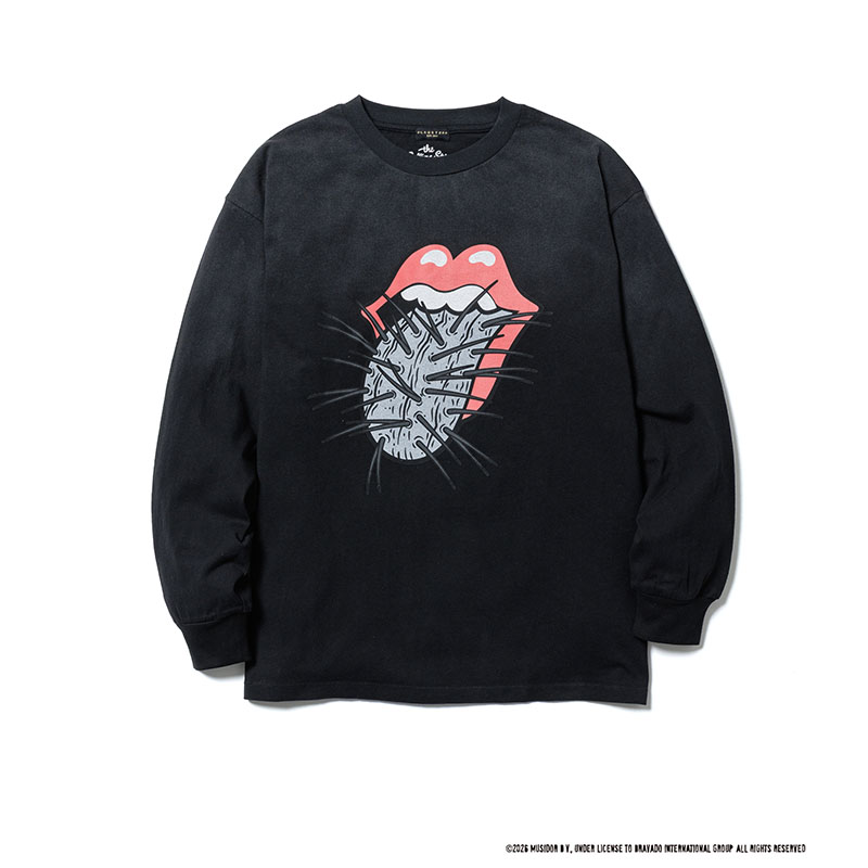 F-LAGSTUF-F(フラグスタフ)/ CACTUS TONGUE LS T-SHIRT(The Rolling Stones) -BLACK-