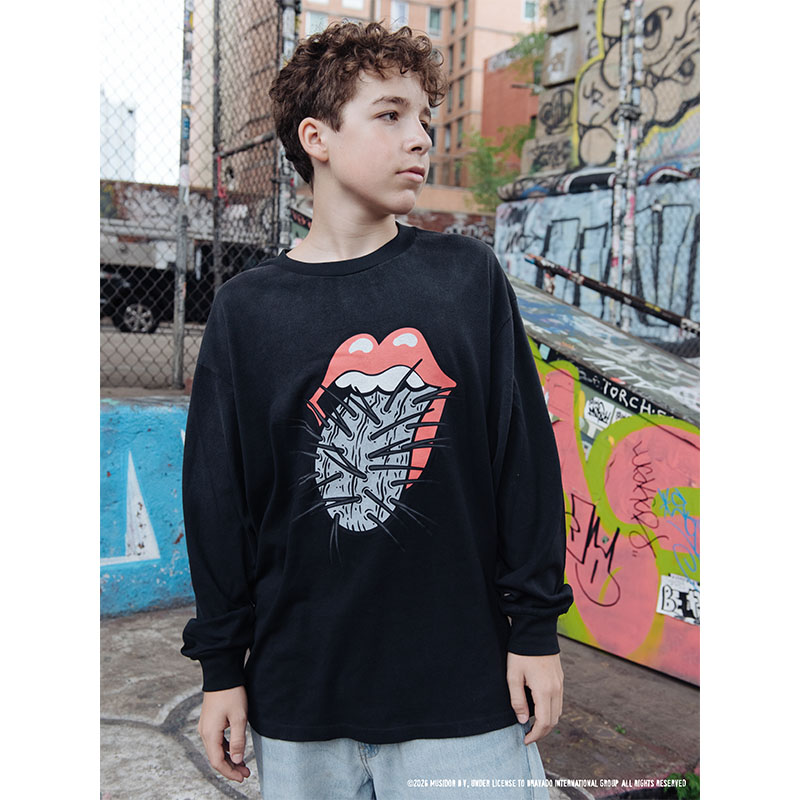 F-LAGSTUF-F(フラグスタフ)/ CACTUS TONGUE LS T-SHIRT(The Rolling Stones) -BLACK-