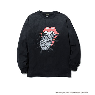 F-LAGSTUF-F(フラグスタフ)/ CACTUS TONGUE LS T-SHIRT(The Rolling Stones) -BLACK-