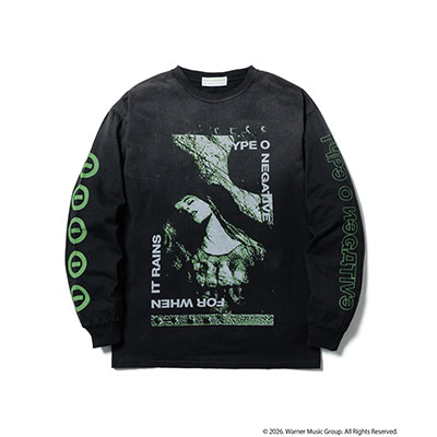 F-LAGSTUF-F(フラグスタフ)/ FOR WHEN IT RAINS L/S T-SHIRT(TYPE-O NEGATIVE) -BLACK-