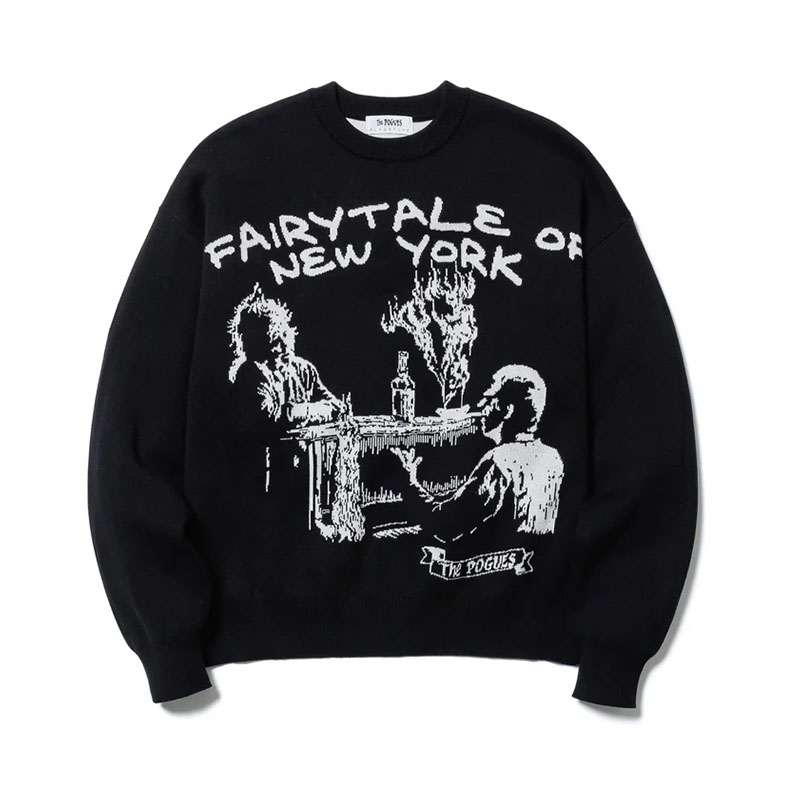 F-LAGSTUF-F(フラグスタフ)/ FAIRYTALE OF NEW YORK KNIT SWEATER(THE POGUES) -BLACK-
