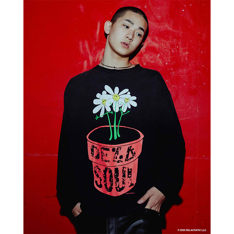 F-LAGSTUF-F(フラグスタフ)/ "Flower" LS TEE(×De La Soul) -BLACK-