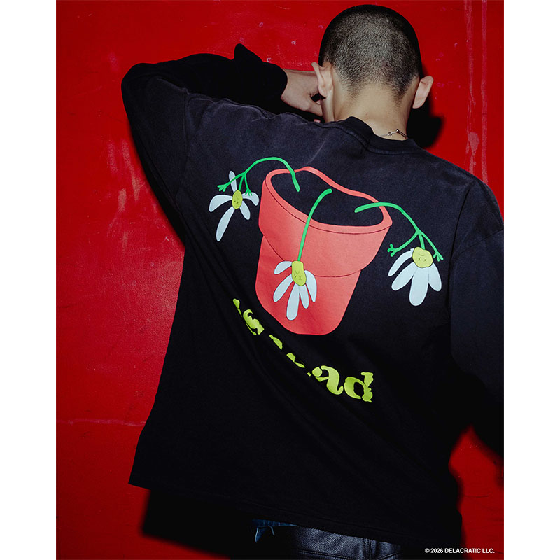 F-LAGSTUF-F(フラグスタフ)/ "Flower" LS TEE(×De La Soul) -BLACK-