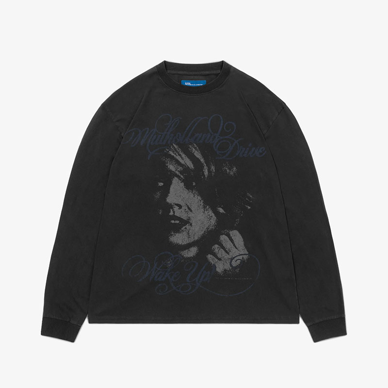 SCRT(エスシーアールティー)/ Wake Up Longsleeve -GARMENT DYED BLACK-