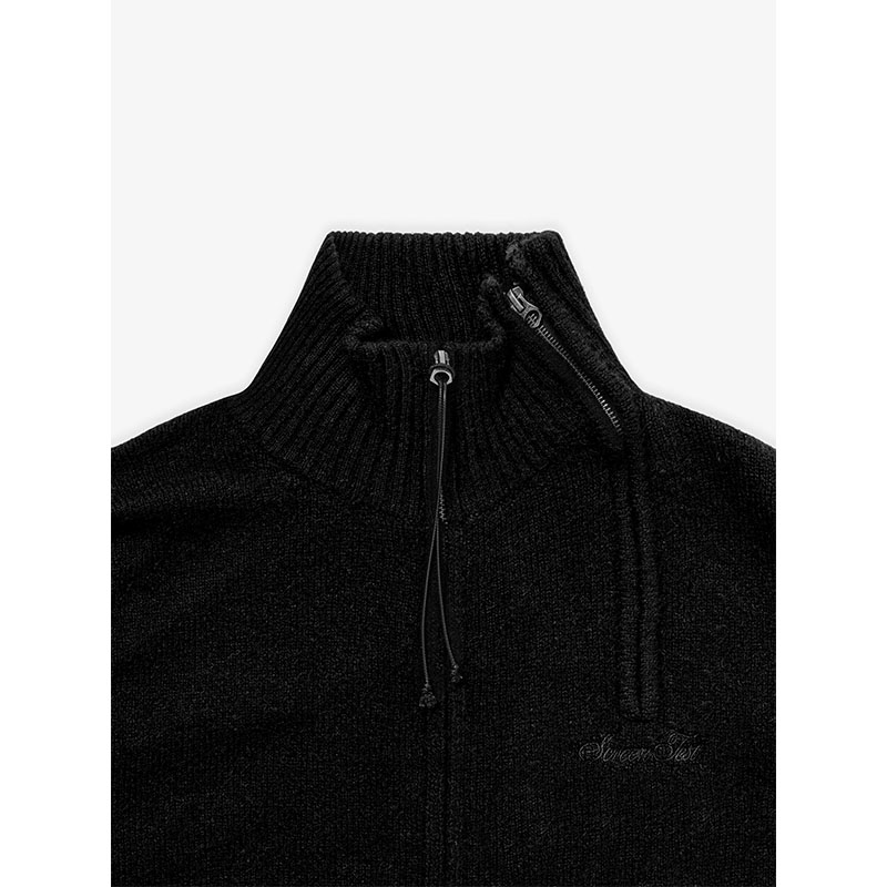 SCRT(エスシーアールティー)/ Crossfade High Neck Knit -BLACK-